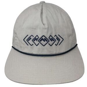 Powder Mountain 5 Panel Beige One Size Snapback Rope Hat Logo Ski Utah Resort